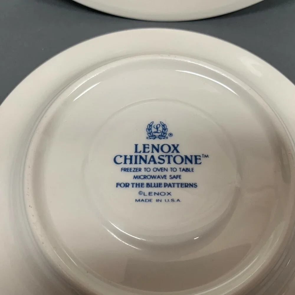 Lenox Chinastone Brushstrokes For the Blue Patterns Salad Saucer Plates Lot of 2